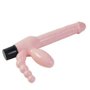 BAILE - TPR BEZLANKOVÝ POSTROJ S VIBRACEMI A ANÁLNÍ STIMULACÍ 25,4 CM
