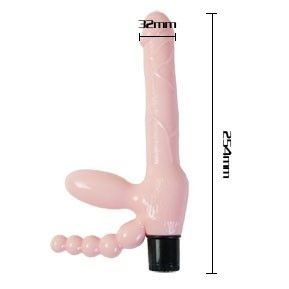 BAILE - TPR BEZLANKOVÝ POSTROJ S VIBRACEMI A ANÁLNÍ STIMULACÍ 25,4 CM