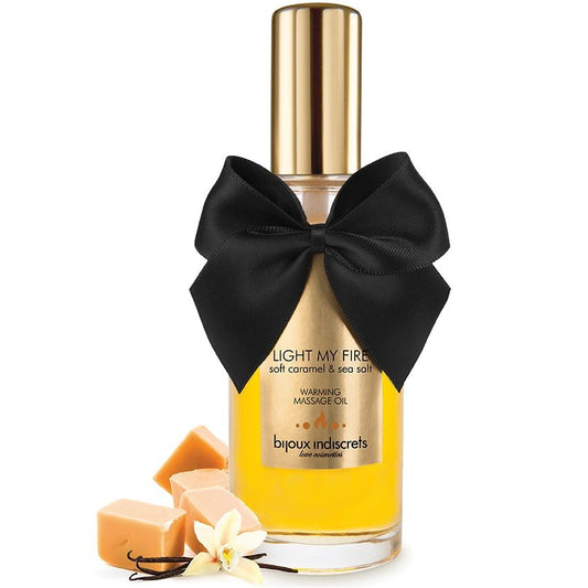 BIJOUX - MASÁŽNÍ OLEJ S TEPLÝM EFEKTEM, KARAMELOVÁ AROMA