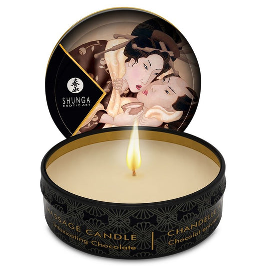 SHUNGA - MINI CARESS BY CANDELIGHT ČOKOLÁDOVÁ MASÁŽNÍ SVÍČKA 30 ML