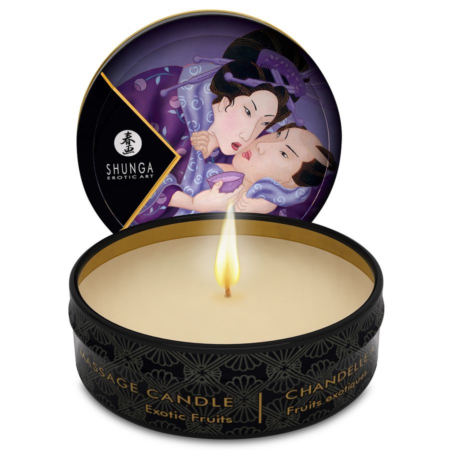 SHUNGA - MASÁŽNÍ SVÍČKA MINI CARESS BY CANDELIGHT S EXOTICKÝM OVOCEM 30 ML