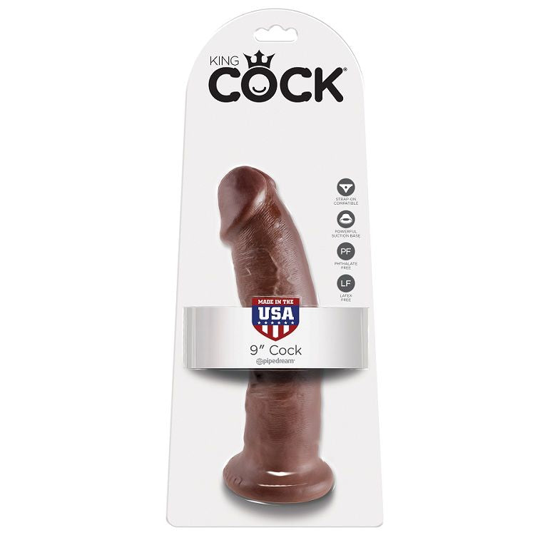 KRÁLOVSKÝ PÉROVÝ - 9 DILDO HNĚDÉ 22,9 CM