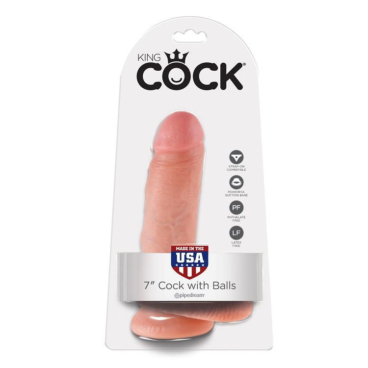 KING COCK - 7 DILDO FLESH S KOULEMI 17,8 CM