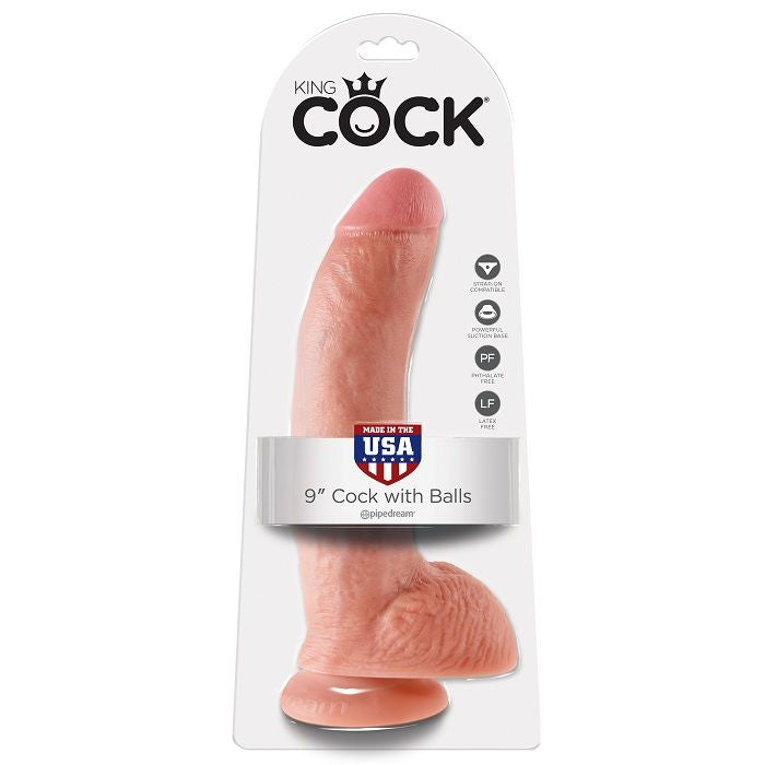 KING COCK - 9 DILDO FLESH S KOULEMI 22,9 CM