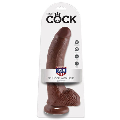 KING COCK - 9 DILDO HNĚDÉ S KOULEMI 22,9 CM