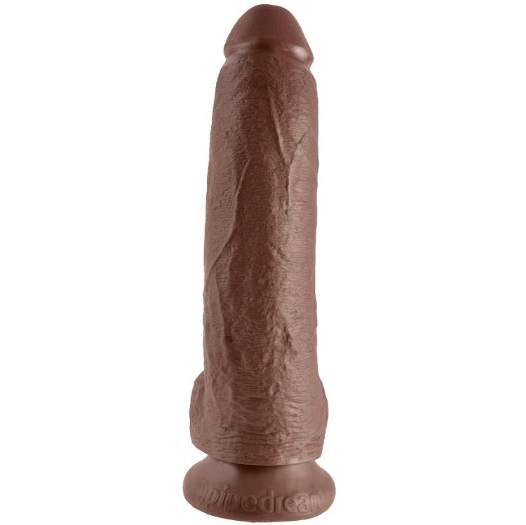 KING COCK - 9 DILDO HNĚDÉ S KOULEMI 22,9 CM