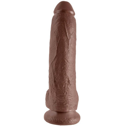 KING COCK - 9 DILDO HNĚDÉ S KOULEMI 22,9 CM