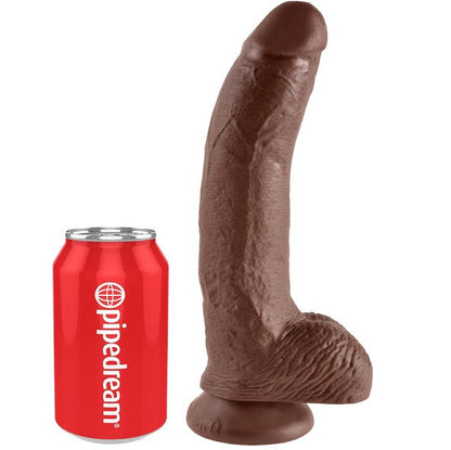 KING COCK - 9 DILDO HNĚDÉ S KOULEMI 22,9 CM