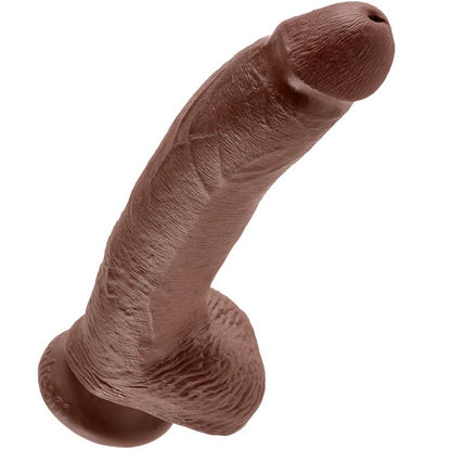 KING COCK - 9 DILDO HNĚDÉ S KOULEMI 22,9 CM