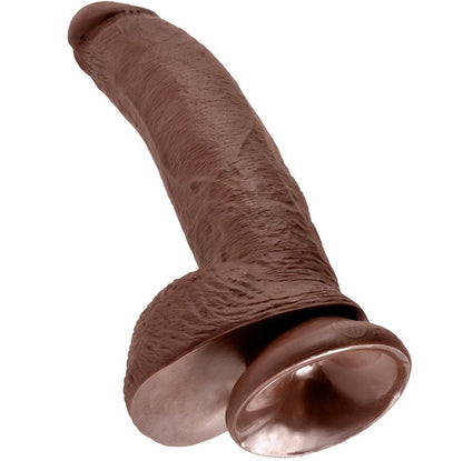KING COCK - 9 DILDO HNĚDÉ S KOULEMI 22,9 CM