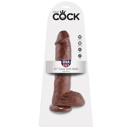 KING COCK - 10 DILDO HNĚDÉ S KOULEMI 25,4 CM