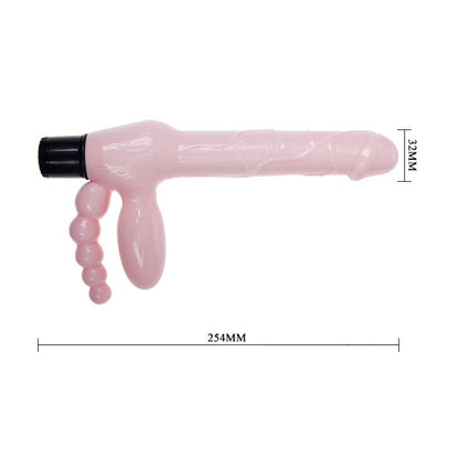 BAILE - TPR BEZLANKOVÝ POSTROJ S VIBRACEMI A ANÁLNÍ STIMULACÍ 25,4 CM