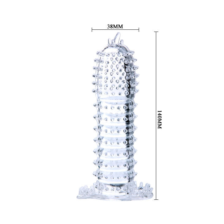 BAILE - NÁVLEK NA PENIS S PRŮHLEDNÝMI STIMULAČNÍMI BODY 14 CM
