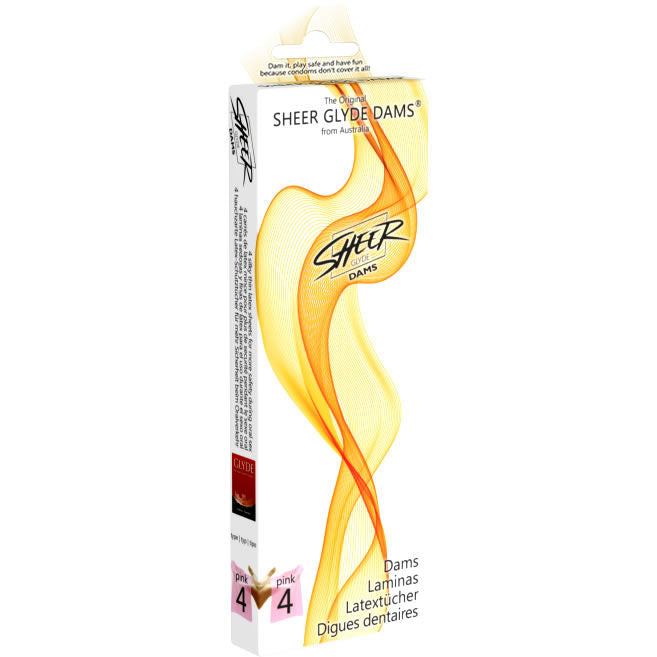 SHEER GLYDE - DAMS LAMINAS LATEXOVÉ ORÁLNÍ SEX JAHODA