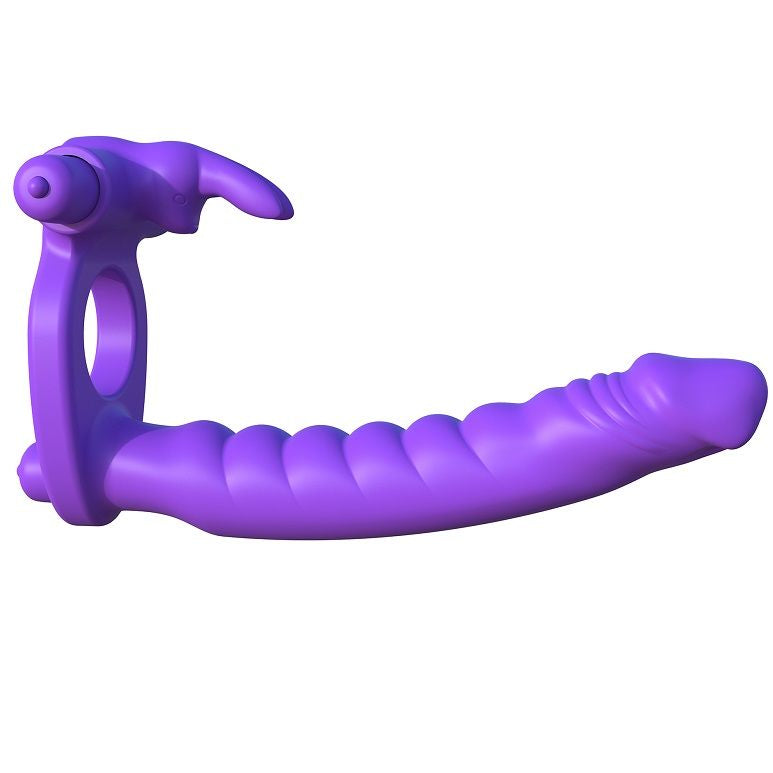 FANTASY C-RINGZ - SILIKONOVÝ DVOJITÝ VIBRÁTOR RABBIT