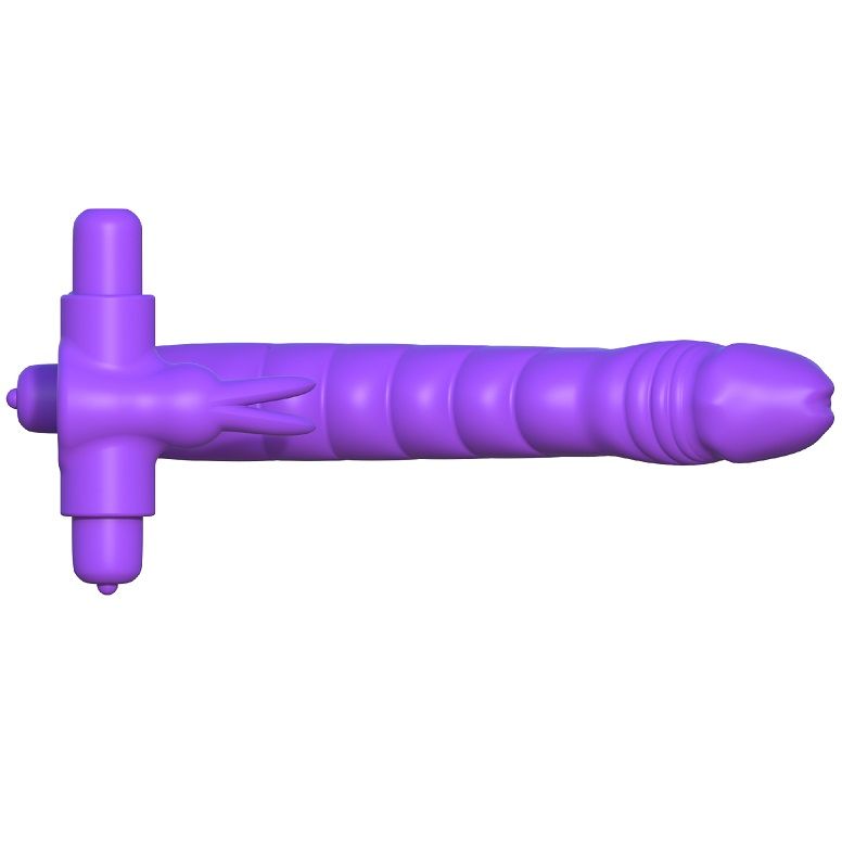 FANTASY C-RINGZ - SILIKONOVÝ DVOJITÝ VIBRÁTOR RABBIT