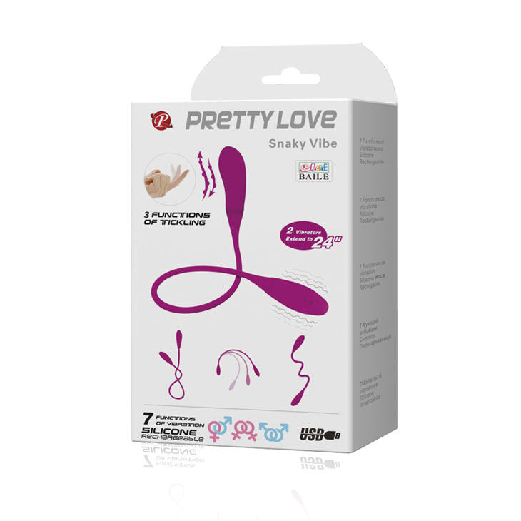 PRETTY LOVE - CHYTRÝ VIBRÁTOR S HADIEM 7 V + 3 LECHTANÍ 