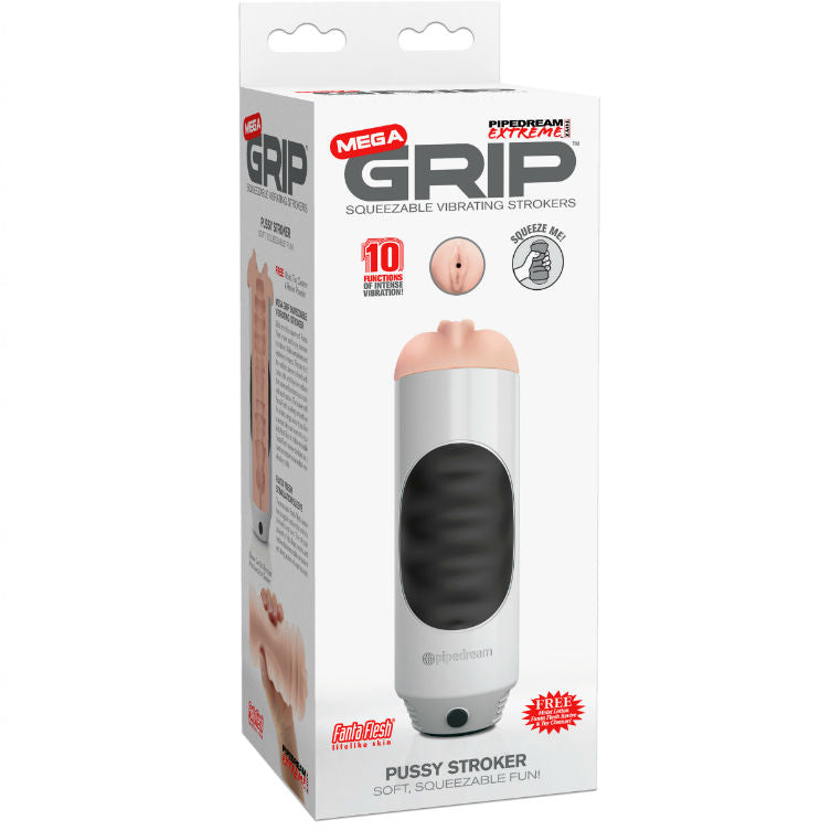 EXTRÉMNÍ HRAČKA - PIPEDREAM MEGA GRIP VAGÍNNÍ MASTURBÁTOR A VIBRÁTOR