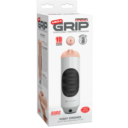 EXTRÉMNÍ HRAČKA - PIPEDREAM MEGA GRIP VAGÍNNÍ MASTURBÁTOR A VIBRÁTOR