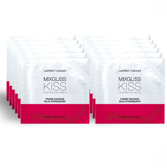 MIXGLISS - LUBRIKANT NA VODNÍ BÁZI S PŘÍCHUTÍ JAHOD 12 JEDNODÁVKOVÝCH DÁVEK 4 ML
