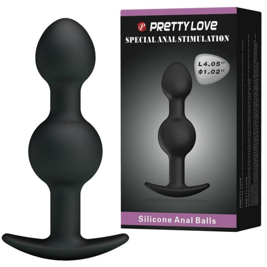 PRETTY LOVE - SPECIÁLNÍ STIMULAČNÍ SILIKONOVÉ ANÁLNÍ KULIČKY 10,3 CM ČERNÉ