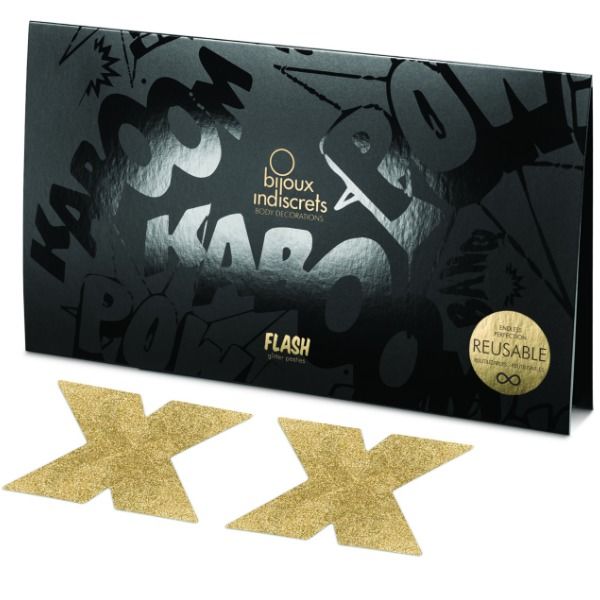 BIJOUX - ZLATÉ KRYTY NA BRADAVKY INDISCRETS FLASH CROSS