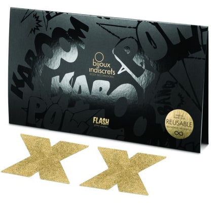 BIJOUX - ZLATÉ KRYTY NA BRADAVKY INDISCRETS FLASH CROSS