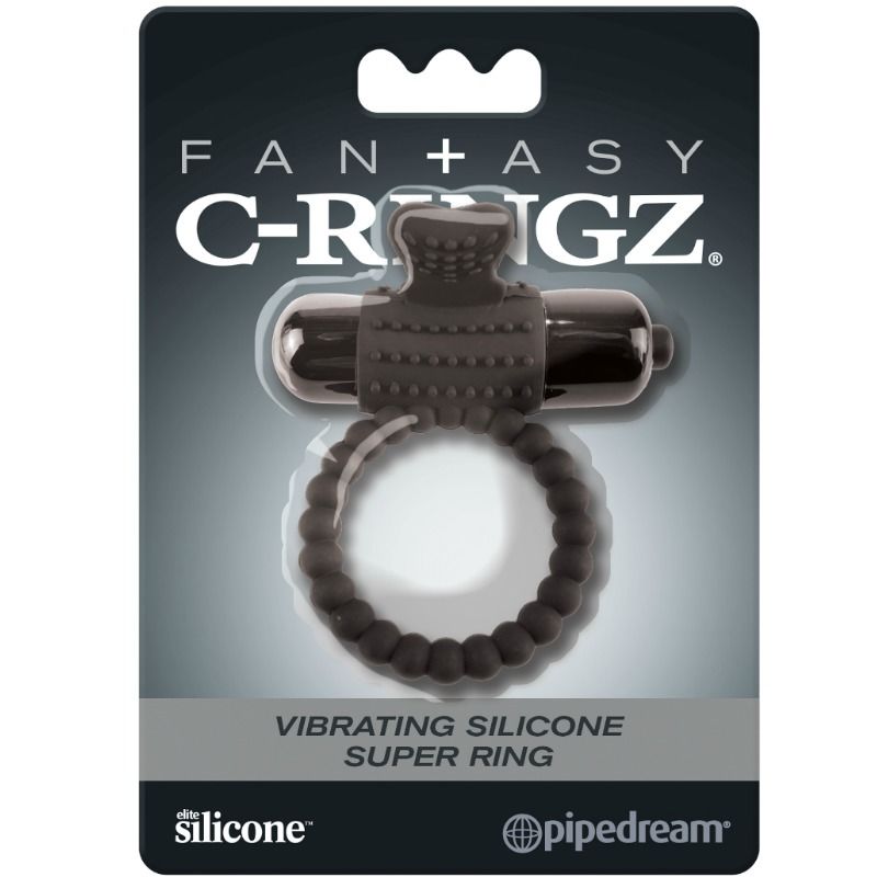 FANTASY C-RINGZ - ČERNÝ SILIKONOVÝ VIBRAČNÍ KROUŽEK