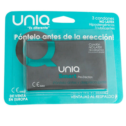 UNIQ - CHYTRÉ BEZLATEXOVÉ PŘEDEREKČNÍ KONDOMY 3 KS