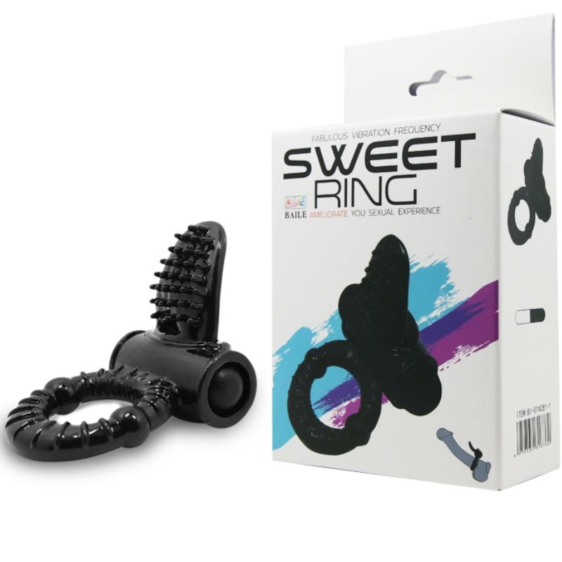 BAILE - SWEET RING VIBRAČNÍ KROUŽEK S TEXTUROVANÝM KRÁLÍKEM