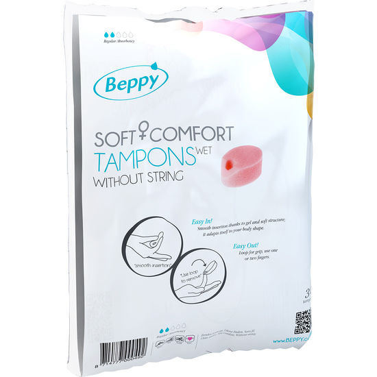 BEPPY - MĚKKÉ KOMFORTNÍ TAMPONY VLHKÉ 30 KS