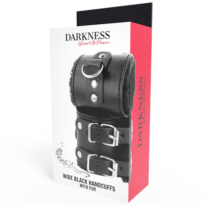 DARKNESS - ČERNÁ NASTAVITELNÁ KOŽENÁ POUTA S PODŠÍVKOU