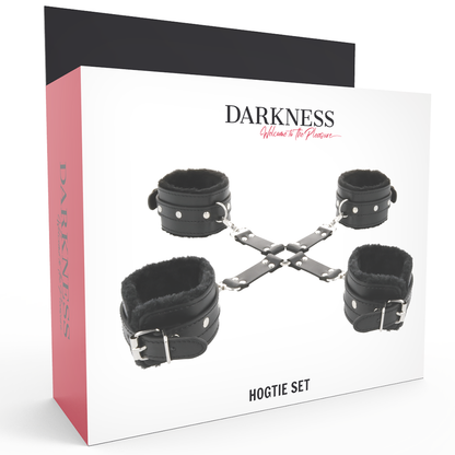 DARKNESS - KOŽENÁ POUTA NA NOHY A RUCE ČERNÁ