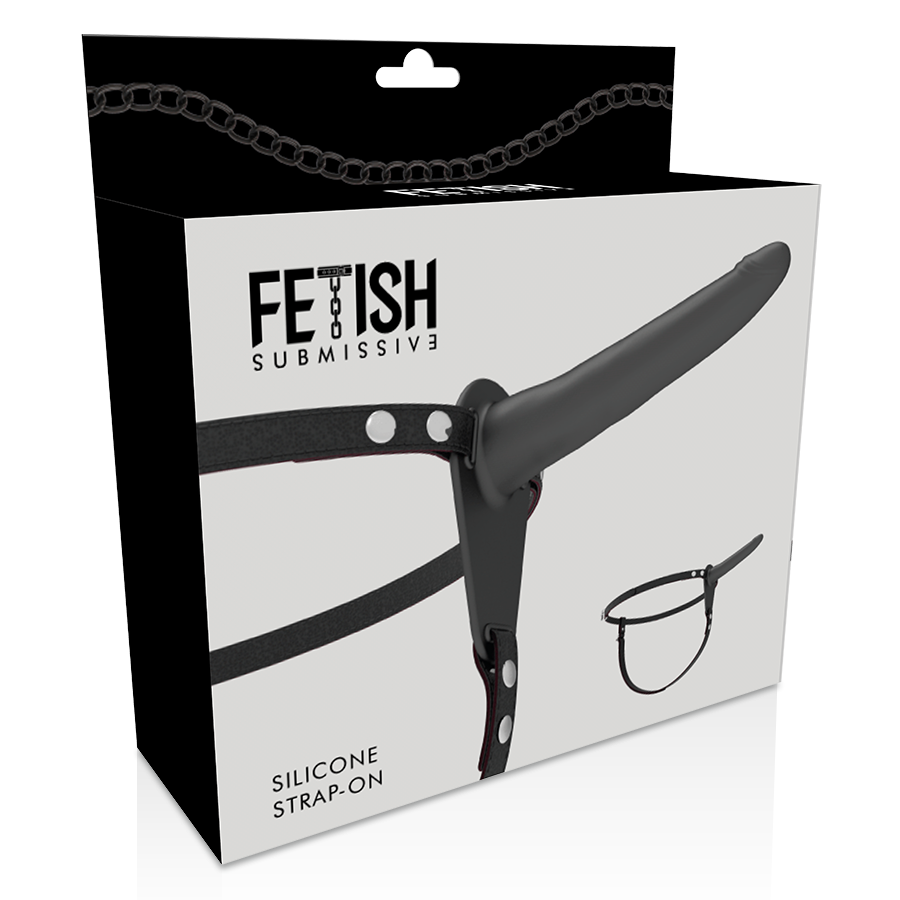 FETIŠ SUBMISSIVNÍ POSTROJ - ČERNÝ SILIKON 15 CM