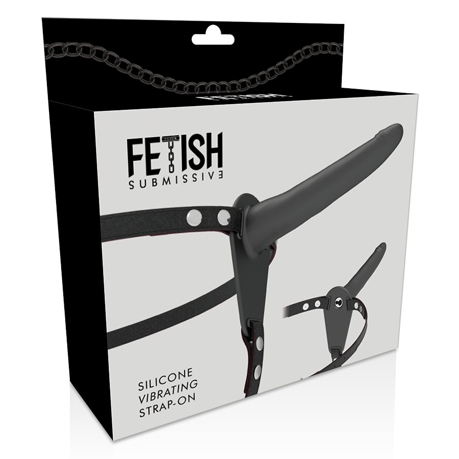 FETIŠ SUBMISSIVNÍ POSTROJ - ČERNÝ SILIKONOVÝ VIBRÁTOR 15 CM