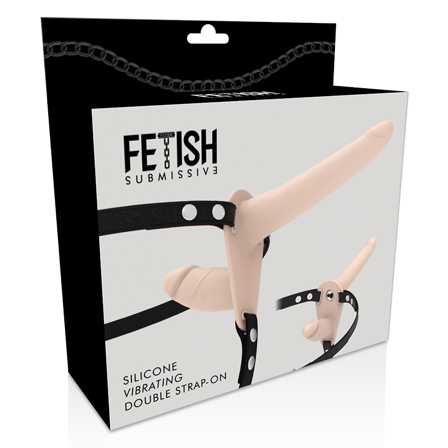 FETIŠ SUBMISSIVNÍ POSTROJ - DVOJITÁ PENETRACE FLESH UP VIBRÁTOR