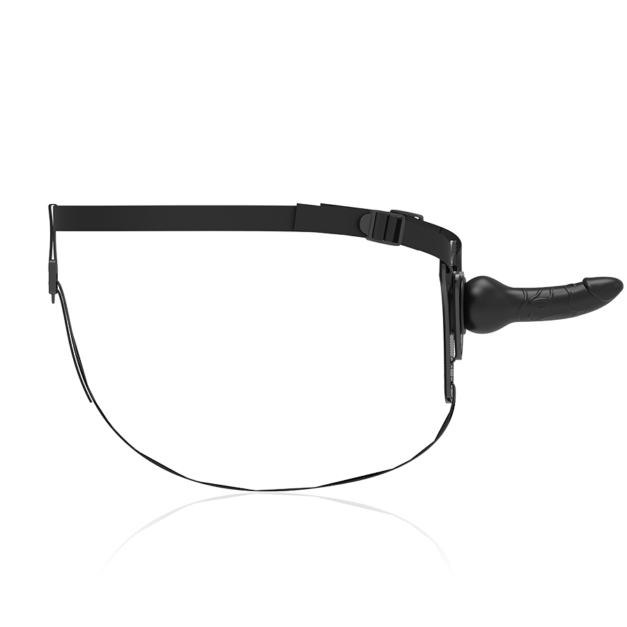 FETIŠ SUBMISSIVNÍ POSTROJ - ČERNÝ SILIKONOVÝ REALISTICKÝ 16 CM