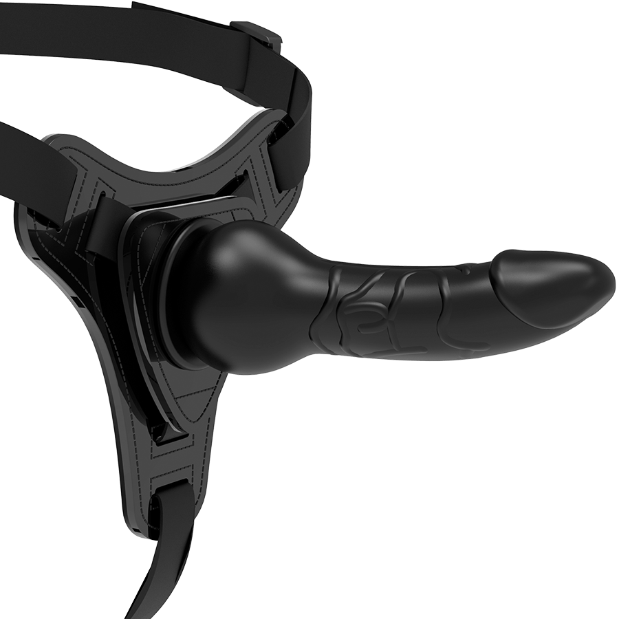 FETIŠ SUBMISSIVNÍ POSTROJ - ČERNÝ SILIKONOVÝ REALISTICKÝ 16 CM