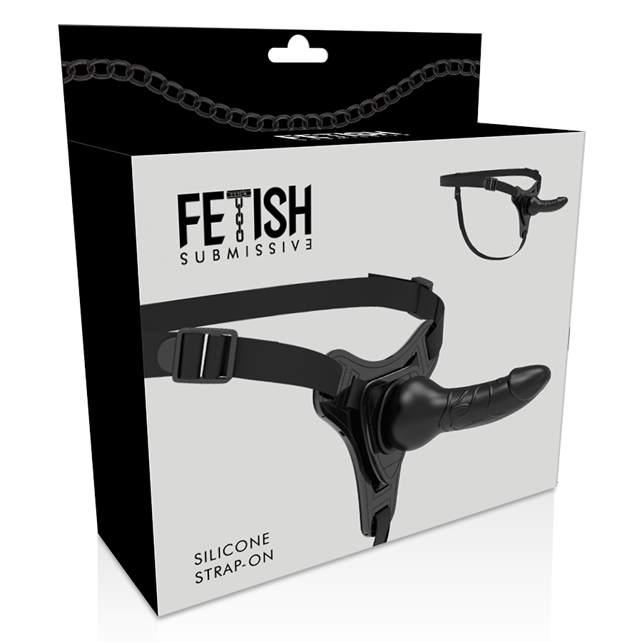 FETIŠ SUBMISSIVNÍ POSTROJ - ČERNÝ SILIKONOVÝ REALISTICKÝ 16 CM