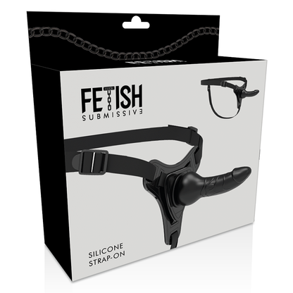 FETIŠ SUBMISSIVNÍ POSTROJ - ČERNÝ SILIKONOVÝ REALISTICKÝ 16 CM