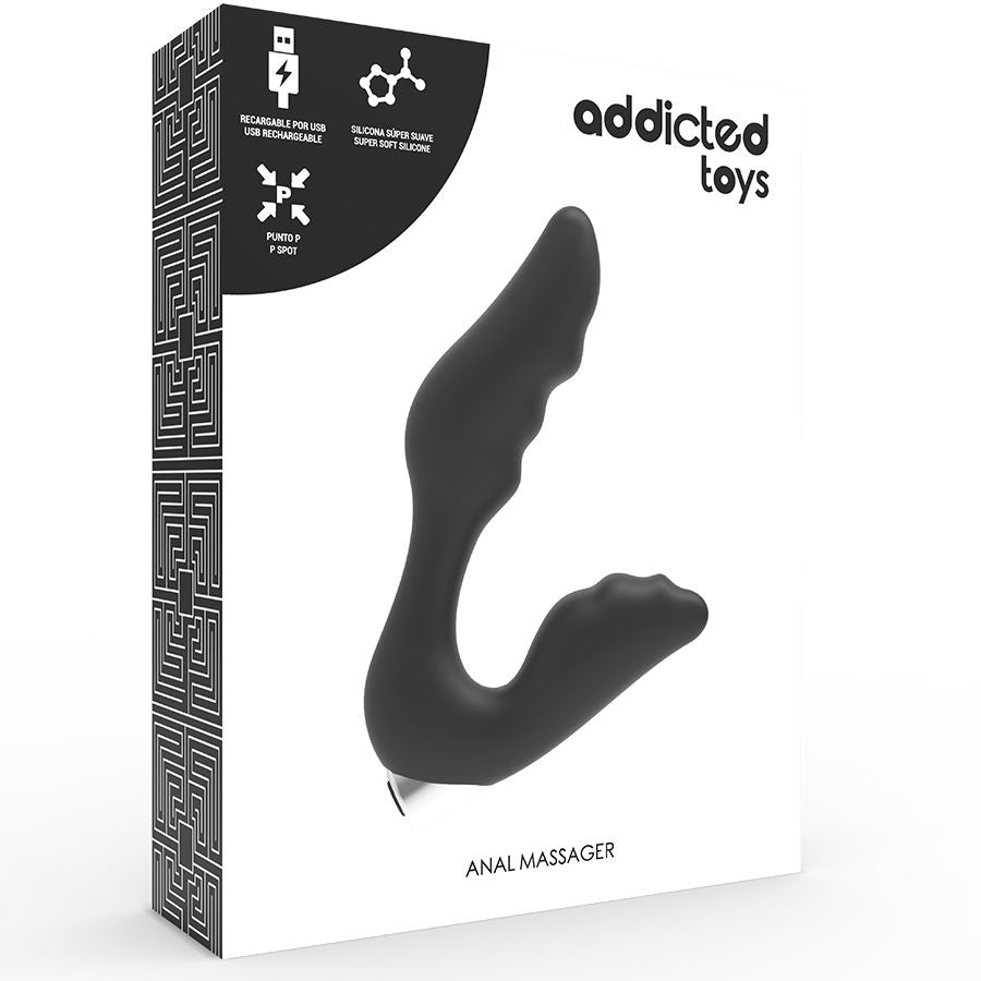 ADDICTED TOYS - DOBÍJECÍ PROSTATICKÝ VIBRATOR MODEL 6 - ČERNÁ