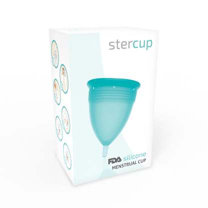 STERCUP - FDA SILIKONOVÝ MENSTRUAČNÍ KAŠÍREK AQUAMARIN - VELIKOST L