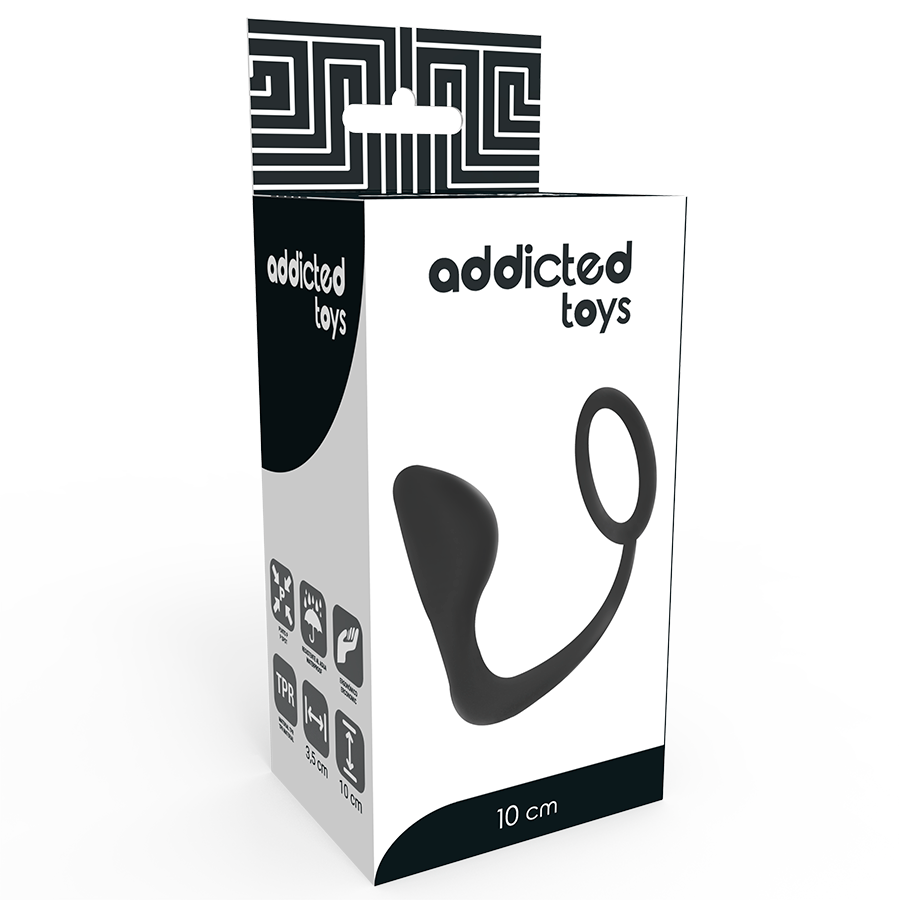 ADDICTED TOYS - ANÁLNÍ KOlík s černým penisovým kroužkem