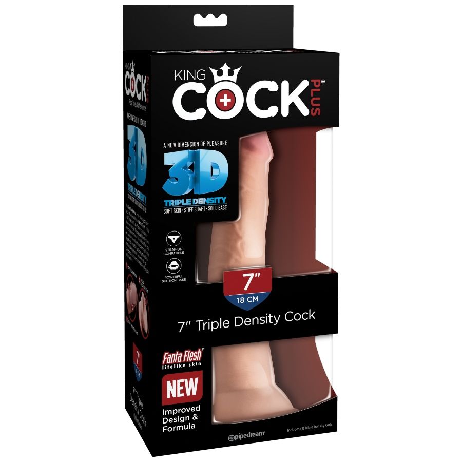 KING COCK - TROJITÉ DILDO S HUSTOTOU 18 CM