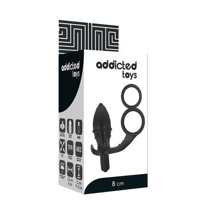 ADDICTED TOYS - ANÁLNÍ KOlík s dvojitým černým kroužkem