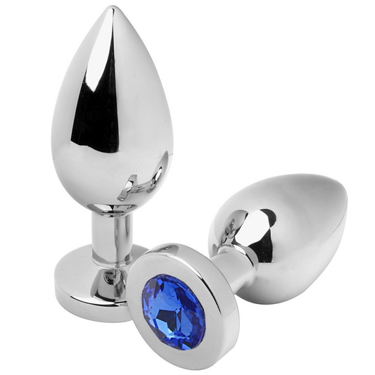 KOVOVÝ TVRDÝ - ANÁLNÍ KOlík DIAMOND BLUE STŘEDNÍ 7,62 CM