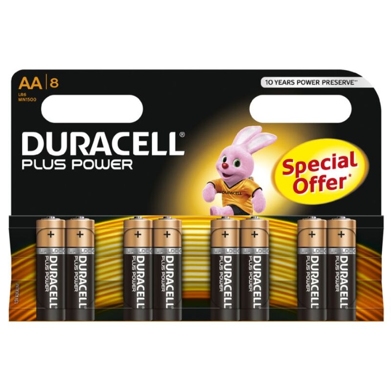 Baterie DURACELL PLUS POWER AA LR6 8 kusů