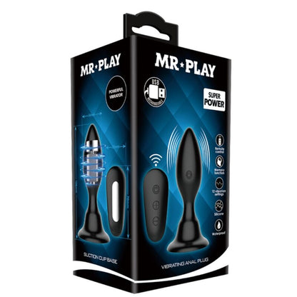 MR PLAY - ANÁLNÍ KOlík s vibračním efektem, černý, s dálkovým ovládáním