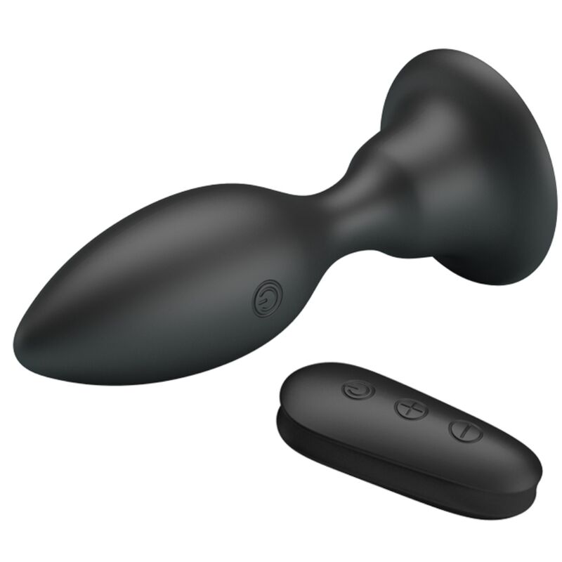 MR PLAY - ANÁLNÍ KOlík s vibračním efektem, černý, s dálkovým ovládáním