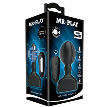 MR PLAY - ČERNÝ NAFUKOVACÍ ANÁLNÍ KOlík s dálkovým ovládáním